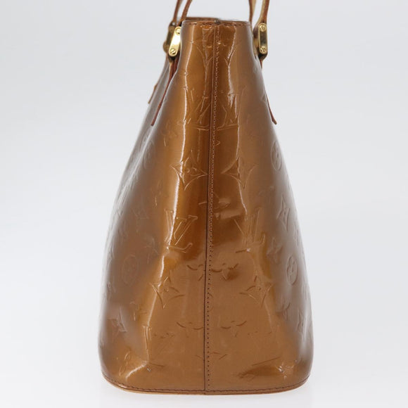 LOUIS VUITTON Monogram Vernis Houston Hand Bag Bronze M91122 LV Auth ARZ080