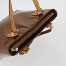 LOUIS VUITTON Monogram Vernis Houston Hand Bag Bronze M91122 LV Auth ARZ080-6