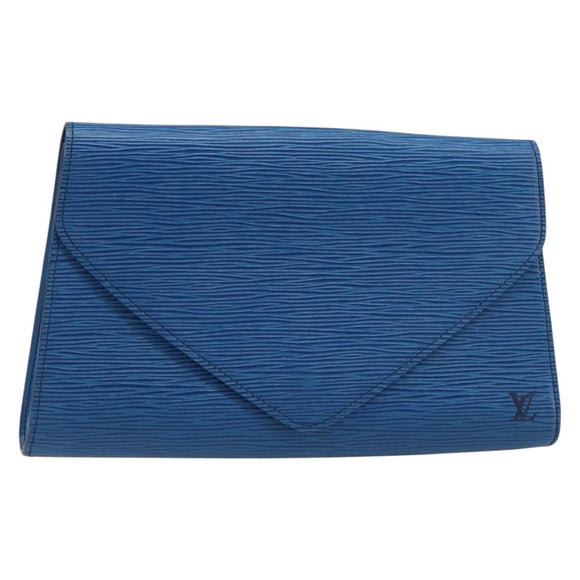LOUIS VUITTON Epi Art Deco Clutch Bag Blue M52635 LV Auth ARZ083
