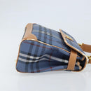 Burberrys Nova Check Hand Bag PVC 2way Blue Gold Auth ARZ085-3