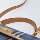Burberrys Nova Check Hand Bag PVC 2way Blue Gold Auth ARZ085-14