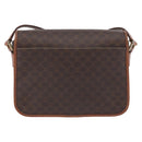 CELINE Macadam Canvas Circle Shoulder Bag PVC Leather Brown Gold Auth ARZ089-2