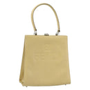 FENDI Handtasche Leder Elfenbein Silber Auth ARZ093-1