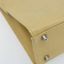 FENDI Handtasche Leder Elfenbein Silber Auth ARZ093-11