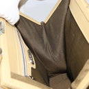 FENDI Handtasche Leder Elfenbein Silber Auth ARZ093-18