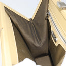 FENDI Handtasche Leder Elfenbein Silber Auth ARZ093-19