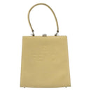 FENDI Handtasche Leder Elfenbein Silber Auth ARZ093-2