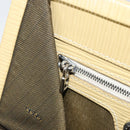 FENDI Handtasche Leder Elfenbein Silber Auth ARZ093-20