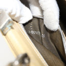 FENDI Handtasche Leder Elfenbein Silber Auth ARZ093-22