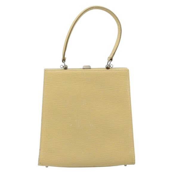 FENDI Handtasche Leder Elfenbein Silber Auth ARZ093