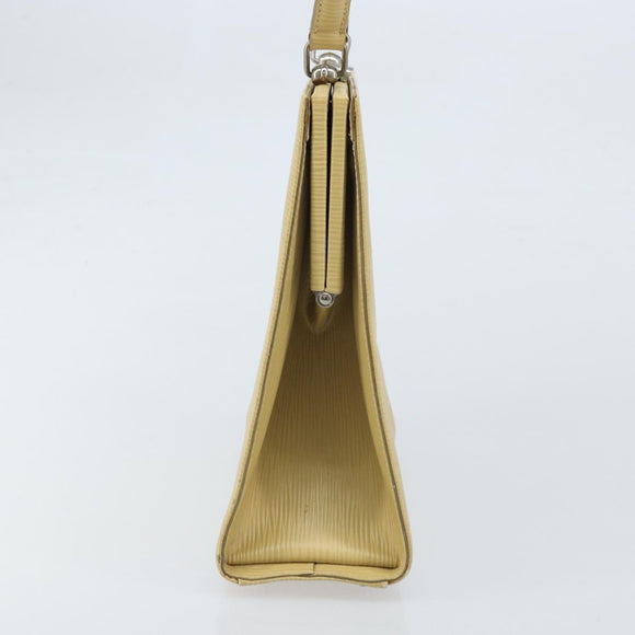 FENDI Handtasche Leder Elfenbein Silber Auth ARZ093