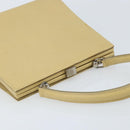 FENDI Handtasche Leder Elfenbein Silber Auth ARZ093-6