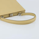 FENDI Handtasche Leder Elfenbein Silber Auth ARZ093-7
