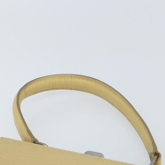 FENDI Handtasche Leder Elfenbein Silber Auth ARZ093