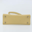 FENDI Handtasche Leder Elfenbein Silber Auth ARZ093-9
