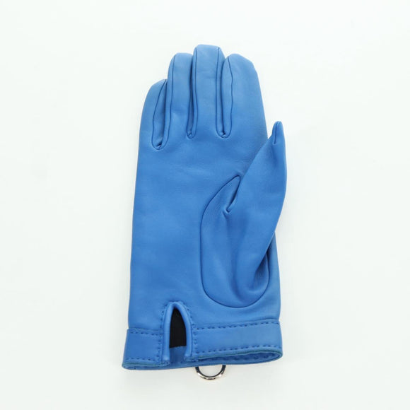 HERMES Medor Gloves Leather 6 1/2 Blue Auth ARZ096V