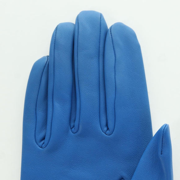 HERMES Medor Gloves Leather 6 1/2 Blue Auth ARZ096V