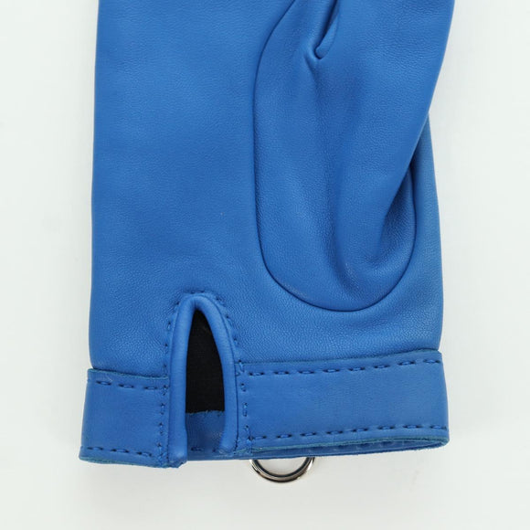HERMES Medor Gloves Leather 6 1/2 Blue Auth ARZ096V