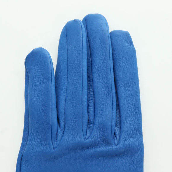 HERMES Medor Gloves Leather 6 1/2 Blue Auth ARZ096V