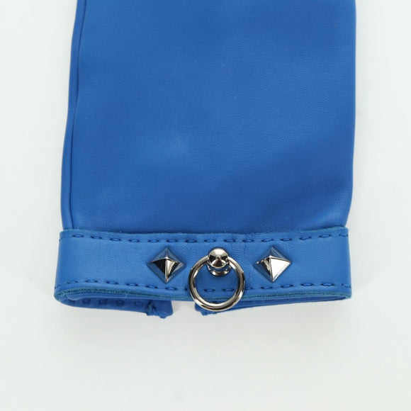 HERMES Medor Gloves Leather 6 1/2 Blue Auth ARZ096V