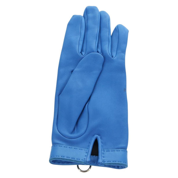 HERMES Medor Gloves Leather 6 1/2 Blue Auth ARZ096V