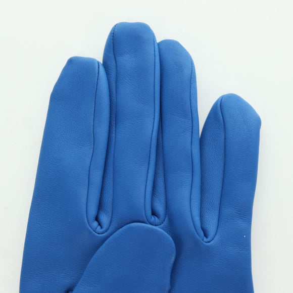 HERMES Medor Gloves Leather 6 1/2 Blue Auth ARZ096V