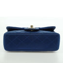 CHANEL Mini Matelasse 20 Chain Shoulder Bag Satin Blue Gold CC Auth ARZ097SAM-5