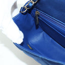 CHANEL Mini Matelasse 20 Chain Shoulder Bag Satin Blue Gold CC Auth ARZ097SAM-24