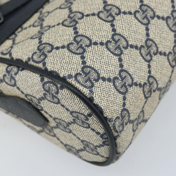 GUCCI GG Supreme Sherry Line Shoulder Bag PVC Navy Gold 56 02 005 Auth ARZ102