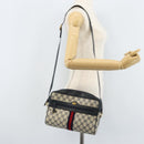 GUCCI GG Supreme Sherry Line Shoulder Bag PVC Navy Gold 56 02 005 Auth ARZ102-24