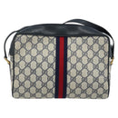 GUCCI GG Supreme Sherry Line Shoulder Bag PVC Navy Gold 56 02 005 Auth ARZ102-3