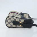 GUCCI GG Supreme Sherry Line Shoulder Bag PVC Navy Gold 56 02 005 Auth ARZ102-4