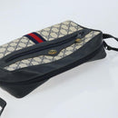 GUCCI GG Supreme Sherry Line Shoulder Bag PVC Navy Gold 56 02 005 Auth ARZ102-6