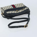 GUCCI GG Supreme Sherry Line Shoulder Bag PVC Navy Gold 56 02 005 Auth ARZ102-7
