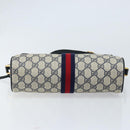 GUCCI GG Supreme Sherry Line Shoulder Bag PVC Navy Gold 56 02 005 Auth ARZ102-9