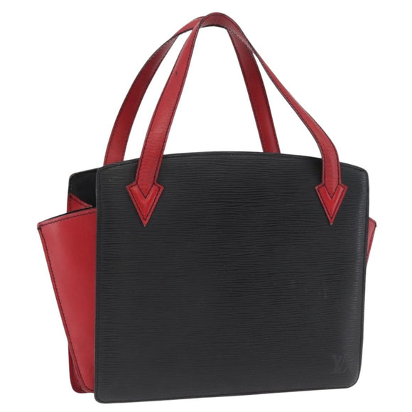 LOUIS VUITTON Epi Bicolor Varenne Hand Bag Black Red M52387 LV Auth ARZ106