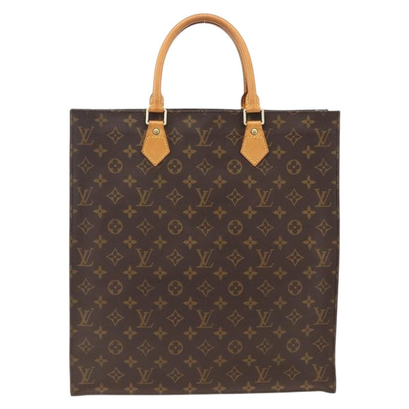 LOUIS VUITTON Monogram Sac Plat Hand Bag M51140 LV Auth ARZ108