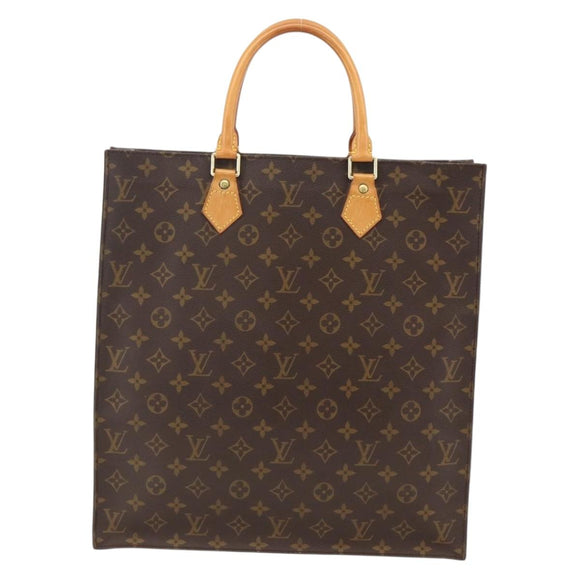 LOUIS VUITTON Monogram Sac Plat Hand Bag M51140 LV Auth ARZ108