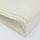 Salvatore Ferragamo Gancini Umhängetasche Leder Weiß Gold Auth ARZ115-13