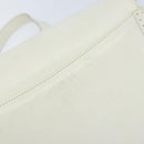 Salvatore Ferragamo Gancini Umhängetasche Leder Weiß Gold Auth ARZ115-14
