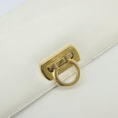 Salvatore Ferragamo Gancini Umhängetasche Leder Weiß Gold Auth ARZ115-15