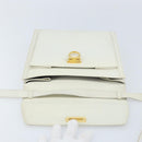 Salvatore Ferragamo Gancini Umhängetasche Leder Weiß Gold Auth ARZ115-16