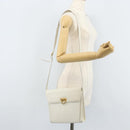 Salvatore Ferragamo Gancini Umhängetasche Leder Weiß Gold Auth ARZ115-24