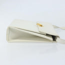 Salvatore Ferragamo Gancini Umhängetasche Leder Weiß Gold Auth ARZ115-4