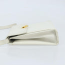 Salvatore Ferragamo Gancini Umhängetasche Leder Weiß Gold Auth ARZ115-5