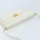 Salvatore Ferragamo Gancini Umhängetasche Leder Weiß Gold Auth ARZ115-6