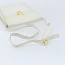 Salvatore Ferragamo Gancini Umhängetasche Leder Weiß Gold Auth ARZ115-7