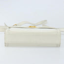 Salvatore Ferragamo Gancini Umhängetasche Leder Weiß Gold Auth ARZ115-9