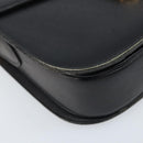 CELINE Horse Carriage Shoulder Bag Leather Black Gold Auth ARZ121-14
