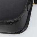 CELINE Horse Carriage Shoulder Bag Leather Black Gold Auth ARZ121-15